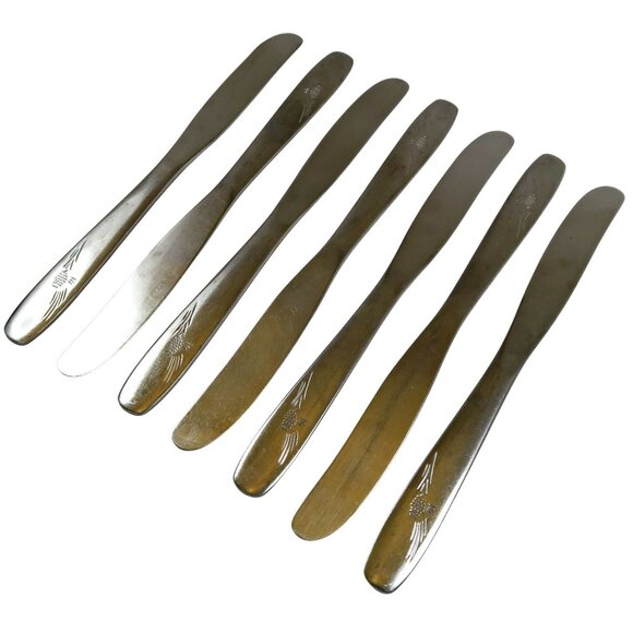 Pinehurst by Wallace 8" Modern Solid Knives, Set of 7, Stainless Flatware USA - Picture 2 of 4